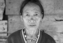 One of the portraits by Sarah K. Khan being displayed at NYC.